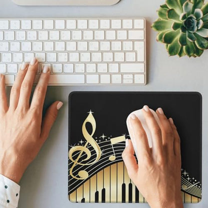 Piano Notes Music Yellow Mousepad Non-Slip Rubber Base Mouse Pads for Computers Laptop Office Desk Accessories Mouse pad 7.9 x 9.5 in - color: Piano