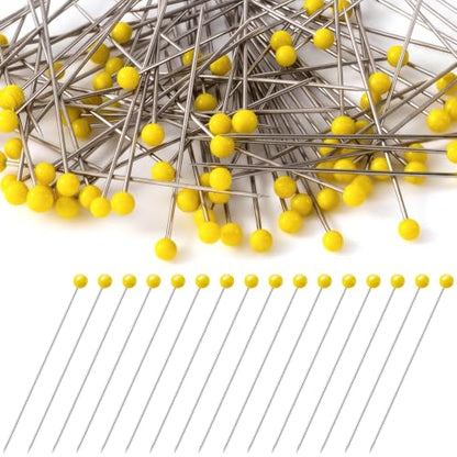 100pcs Decorative Pearl Push Pins, 1.5x0.12in, Yellow - color: Yellow-0.12x1.5in-100pcs