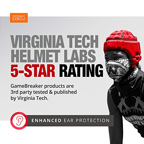 GameBreaker PRO Soft Headgear, D3O Protection for Football, Rugby, MMA, Lacrosse, Black, Medium, 7v7, Flag Football, Water Polo, Surfing - Adult and Youth - color: Black, size: Medium