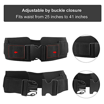 Waist Belt Neoprene Padded Gym Pulley Strap with Rings for Cable Machines Fitness Exercise Speed Agility Resistance Training