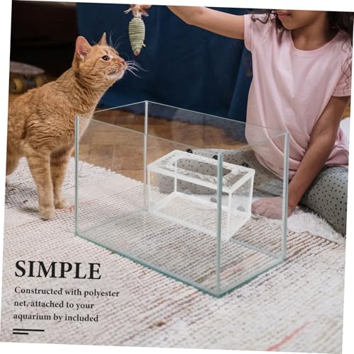 Kisangel Fish Net Hatchery Incubator with Suction Cup Large Fry Isolation Box for Aquarium Mesh Construction for Fish Breeding and Protection