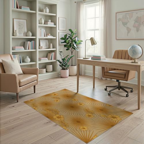 4'x6' Washable Beachy Palm Tree Accent Rug, Burnt Orange Non-Shedding Small Carpet for Playroom, Bedroom, Reading Nook, Pet Friendly & Non-Slip | Ref:1991788 - color: Beige/Pattern 8, size: 4' x 6' (Rectangular)