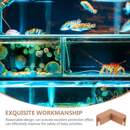 BESPORTBLE 6pcs Silicone Corner Protectors Anti Collision Guards for Fish Tank and Desk Edges, Medium Brown Table Corner Guards for Pet Carrier Safety and Furniture Edge Protection