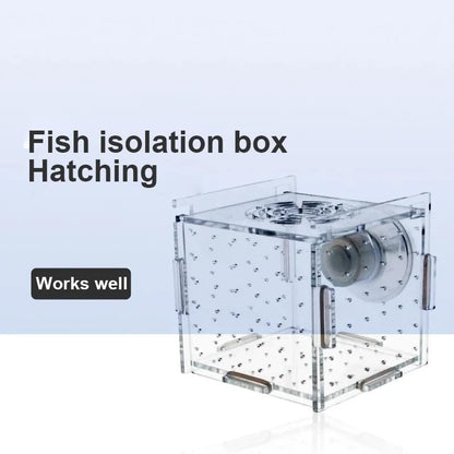HEPBAK 1pcs Fish Tank Transparent Aquarium Single Double Multi Grid Isolation Box Small Fry Incubator Breeding Box Aquatic Pet Supplies (Color: 6x6x6cm)