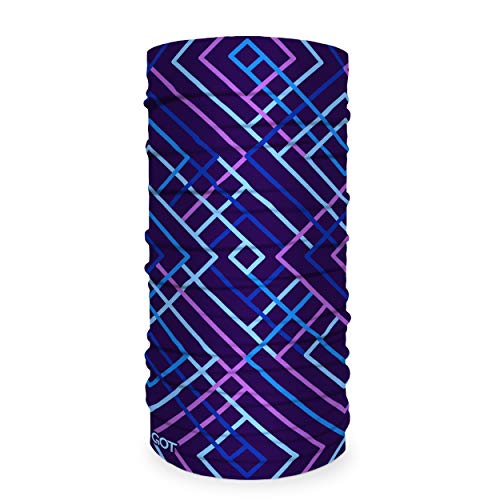 GOT Sports Tube Bandana - Neck Gaiter for Women Men, Face Mask, Neck Wrap, Head Scarf, Curly Hair Sleep Protection - color: Purple Chevron