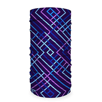 GOT Sports Tube Bandana - Neck Gaiter for Women Men, Face Mask, Neck Wrap, Head Scarf, Curly Hair Sleep Protection - color: Purple Chevron
