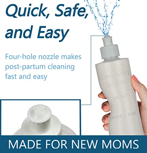 Perineal Lavette Irrigation Bottle for Postpartum Care - After-Birth Essentials for Mom to Soothe and Clean Perineal Area - Premium Portable Bidet for Women - 8OZ (Pack of 3)