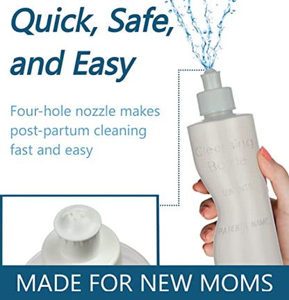 Perineal Lavette Irrigation Bottle for Postpartum Care - After-Birth Essentials for Mom to Soothe and Clean Perineal Area - Premium Portable Bidet for Women - 8OZ (Pack of 3)