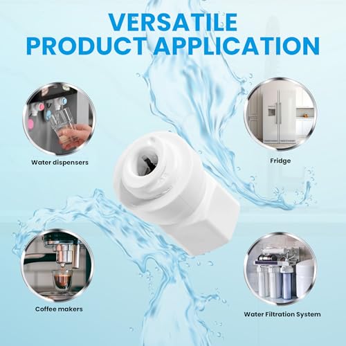 1/4" OD Quick Connect x 1/4" Comp (7/16" UNS Thread) Female Faucet Adapter Fitting for Water Filtration RO Faucet Adapter. White. - size: 1/4" OD Quick Connect x 1/4" COMP