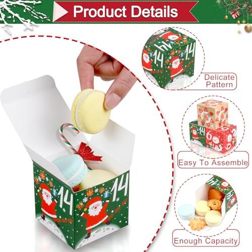 ONESING 24 Pcs DIY Christmas Advent Calendar Boxes for 2025, 24 Days Countdown Calendar Gift for Adults and Kids Christmas Cardboard Number Boxes Make & Fill Your Own Advent Calendar Boxes - color: Style-D