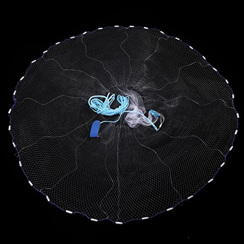Fish Cast Net American Saltwater Hand Throw Heavy Duty Zinc Sinker Weights for Bait Trap Fish 4/6/8Ft Radius - size: 6 FT