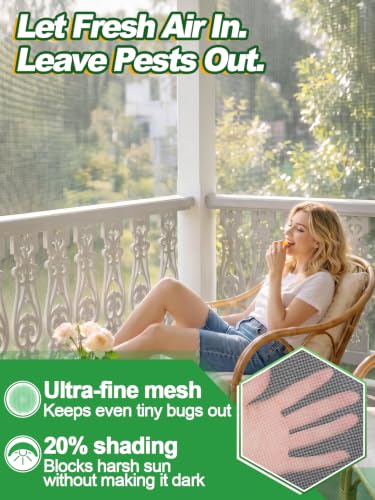 10x20ft Strong PP Nanocomposite Mosquito Net Garden Netting, White | Ultra-fine Mesh, Tear-resistant, Bird Insect Pest Barrier Screen, Patio/Balcony/Porch/Raised Beds/Tree Protection - color: White, size: 10x20 FT