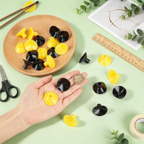 BENECREAT 24Pcs 2 Colors Archery Suction Cups, Replacement Suction Cup Rubber Arrows Supplies for Bow Arrow Crafting and Accessory Replacement,1.3x0.7 Inch