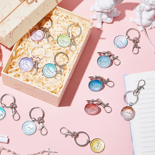 Equsion 24 Pcs Christian Keychain Gift Bulk Mini Bible Keychains with Verse Religious Keychain Gifts for Church Bible Study Group (Classic) - color: Classic