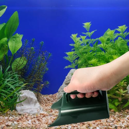 VICASKY Fish Tank Cleaning Tool Plastic Sand Scooper with Water-Permeable Design Aquarium Sediment Shovel for Substrate Maintenance and Gravel Removal in Home Aquariums