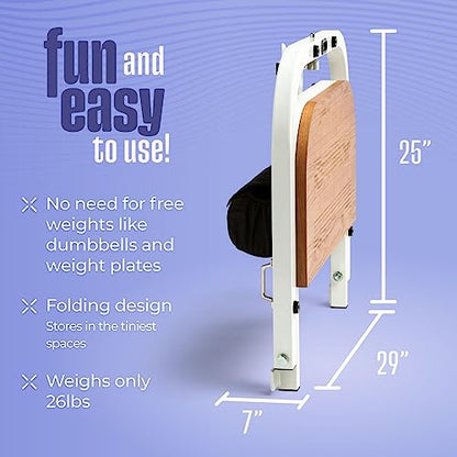 BootySprout Hip Thrust Machine for High Resistance Glute Training - Home Gym Workout - Comes with 45, 90, and 135 Lbs of Resistance - color: White