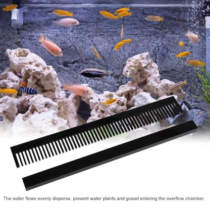 12.6 Inch Black Acrylic Overflow Bar Shrimp Protection Removable Design Fish Tank Weir Comb Overflow Prevention