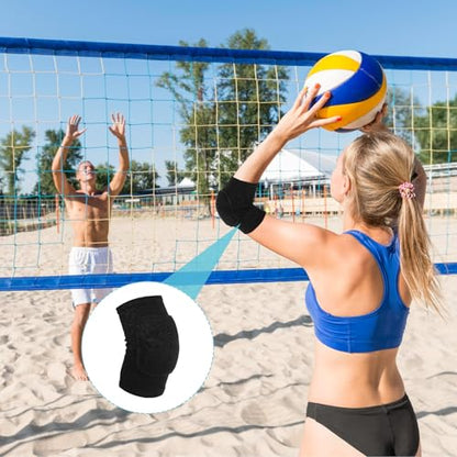 1 Pair Elbow Pads, Volleyball Brace Pad Elbow Protector Breathable Anti-Collision Sponge Arm Brace Pads Fitness Basketball Tennis Golfers Knee Support Band for Men and Women(Black)
