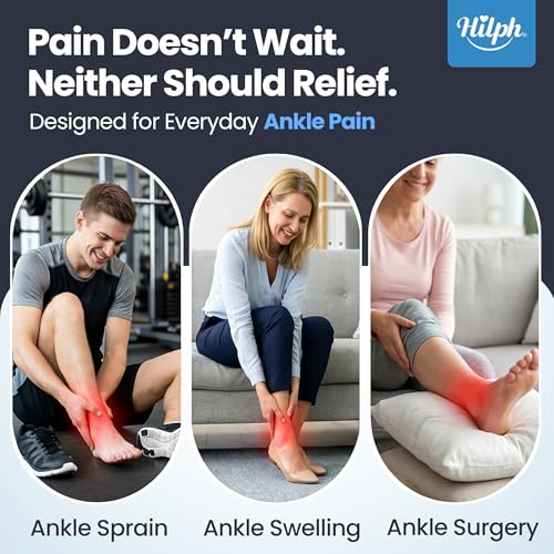 Hilph Ankle Ice Pack Wrap for Swelling, Reusable Gel Cold Pack for Ankle Sprained, Hot Cold Compress for Surgery Recovery, Plantar Fasciitis, Foot Pain Relief, Swelling, Achilles Tendonitis, Blue