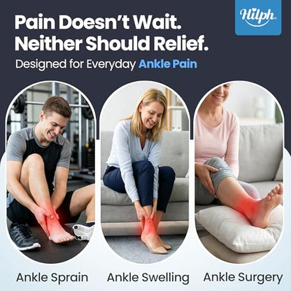 Hilph Ankle Ice Pack Wrap for Swelling, Reusable Gel Cold Pack for Ankle Sprained, Hot Cold Compress for Surgery Recovery, Plantar Fasciitis, Foot Pain Relief, Swelling, Achilles Tendonitis, Blue