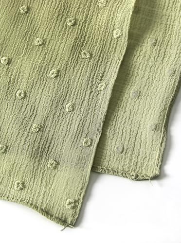 Chiffon Dotted Hijab Scarf for Women, Lightweight Textured Head Wrap Shawl,Soft Muslim Headscarf for Spring Fall - color: Mcmqxf2531-8#lightgreen