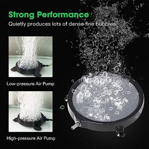 VIVOSUN Air Stone Disc 8 x 8 Inch with Shell and Sucker for Aquarium, Fish Tank and Hydroponics Air Pump (Pack of 2) - size: 8 inch-Round (Pack of 2)