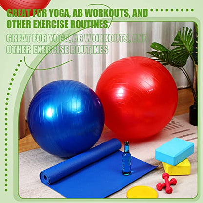 Leyndo 4 Pcs Yoga Exercise Ball Pilates Pregnancy Birthing Fitness Ball with Quick Pump Anti Burst for Improved Posture, Balance, Yoga, Pilates, Training, 4 Colors - size: 30 Inch