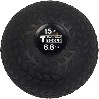 Body-Solid Tools (BSTTT15) Tire Tread Slam Ball, Non Bouncing Cardio Endurance Balls for Strength Training and Weight Loss Workout, Core Exercise and Home Gym Fitness, 15 lb