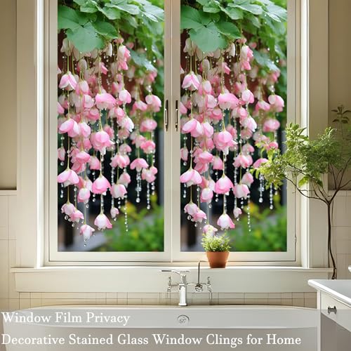 Stained Glass Window Film, Frosted Privacy Window Film for Glass Windows Cover, Static Cling, Removable, Reusable, Anti-UV, Heat Blocking 17.7" x 39.4" - color: Bh5150