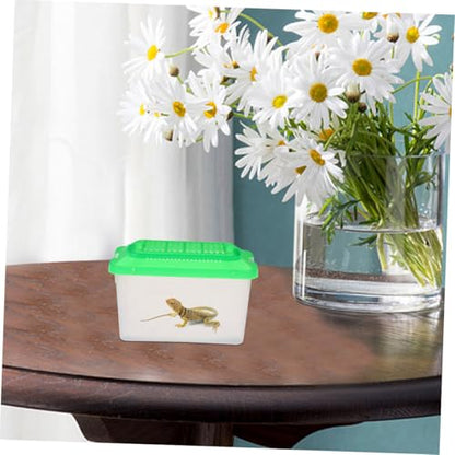 SUPVOX 2pcs Portable Reptile Carrier Handheld Transparent Fish Tank Secure Lid for Bearded Dragons Turtles and Small Pets for Travel and Breeding