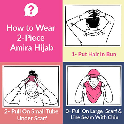TheHijabStore.com Women's 2 Piece Amira Jersey Hijab - Soft Modal Stretch Head Scarf with Tube Under Scarf Cap - color: Blush Brown