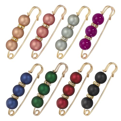 MECCANIXITY Pearl Brooch Pins, Decorative Safety Pin Brooch - color: Mix Colors