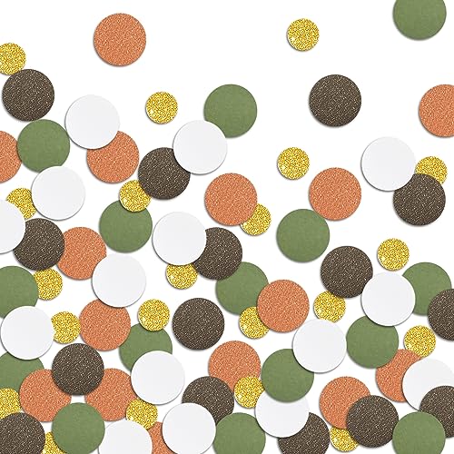 Letjolt Brown Confetti Glitter Golden Dots Table Decorations 100 Pcs - color: Brown-green