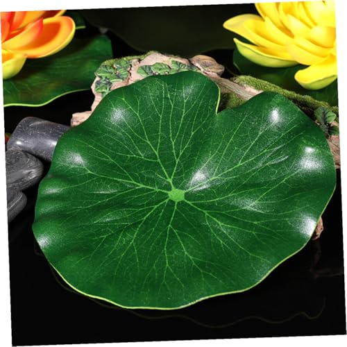 IMIKEYA 10pcs Artificial Floating Lotus Leaves Simulation Pond Decoration Realistic 17cm Fake Lily Pads for Home Garden Aquarium Fountain Display