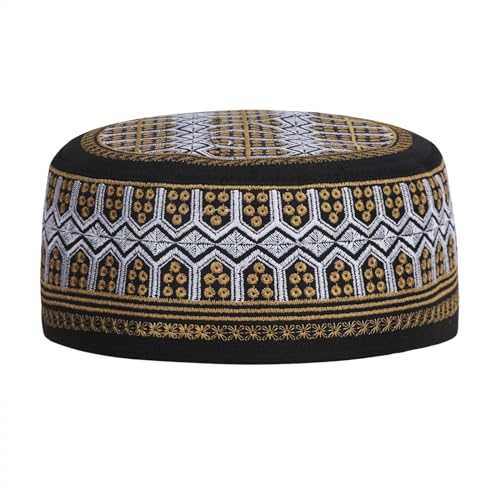 Muslim Prayer Hat for Men Worship Hat Islamic Muslim Prayer Hats Cap Beanie Headwear for Ramadan Eid - color: Grey