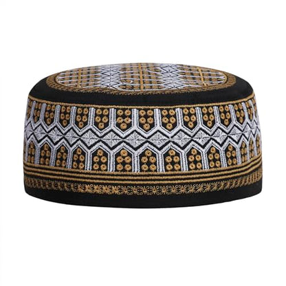 Muslim Prayer Hat for Men Worship Hat Islamic Muslim Prayer Hats Cap Beanie Headwear for Ramadan Eid - color: Grey