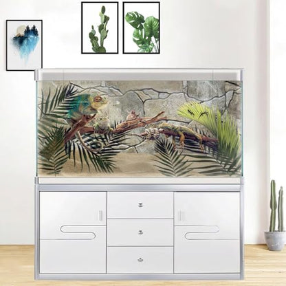 30X12IN Marble Aquarium Background, Art Marble Aquarium Background, Natural Marble Glass Terrarium Background with 8 EVA Double-Sided Tape - color: Stone, size: 30X12in/75X30cm