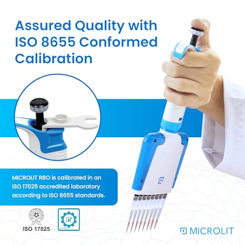 12-Channel Micropipette, Adjustable Volume - Accurate & Calibrated | For 20-200ul Liquid Capacity, Compatible with Pipette Tips - size: 20-200ul, style: 12-Channels