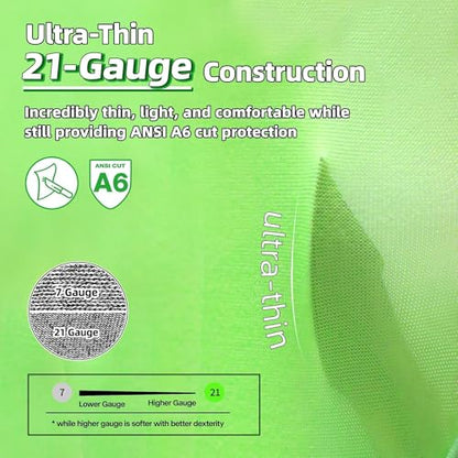 Schwer Ultra-Thin ANSI A6 Cut Resistant Arm Sleeves, 21 Gauge Comfortable and Breathable Protective Sleeves, Arm Protectors for Thin Skin and Bruising, Work, Gardening, Farming, Outdoors, L - size: 18in-L