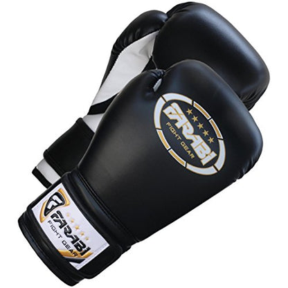 Farabi Boxing Gloves Kids Junior Muay Thai Kick Boxing Training MMA Punching Bag - color: Black, size: 6OZ