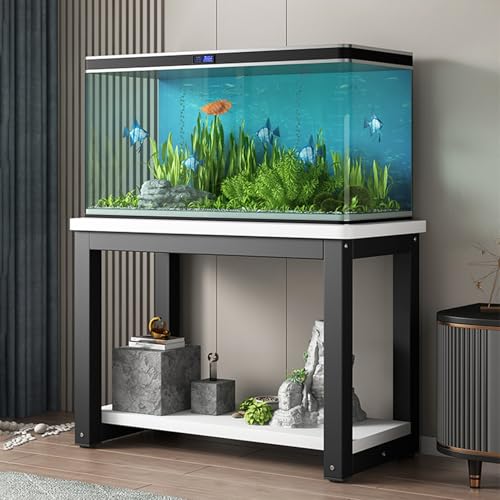 Sturdy 2-Tier Black Fish Stand Cabinet, Versatile Display Rack for Kitchen & Reptile Terrariums, Large Organizer for Aquariums, Pets, and Home Storage Solutions - color: B, size: 70x40cm(27 1/2"x15 3/4")