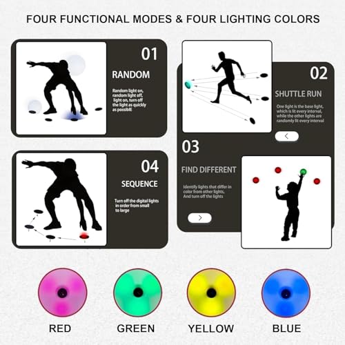 Reaction Training Light - 4 Modes Agile Fitness Light - Hand-Eye Coordination Training for Improve Speed, Agility and Reaction Time(3) - size: 3