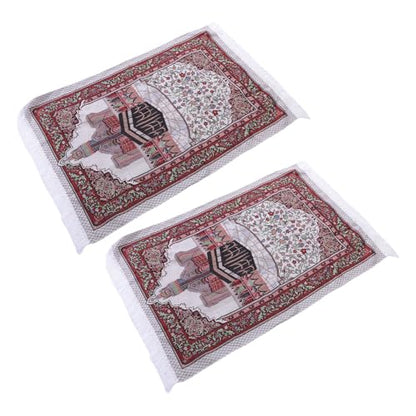 Rengue Soft Velvety Touch Prayer Rug Islamic Prayer Mat Portable Foldable with Elegant Tassels for Men Women Ramadan Eid Gift