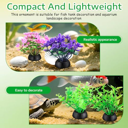 Garneck 40 Pack Fish Tank Decorations Small Artificial Aquarium Plants: Plastic Water Grass Mixed Styles for Small Aquarium Decor Betta Tank Accessories Fake Plants for Bowl Desktop