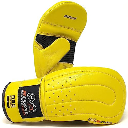 RIVAL Boxing RB5 Bag Mitt Gloves, Bare-Fist Punching Feel, Zero Resistance Training for Triggering Fast Twitch Muscles - color: Yellow, size: Small