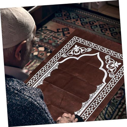 PRETYZOOM Travel Prayer Mat Compact Muslim Prayer Rug Decorative Islamic Patterns