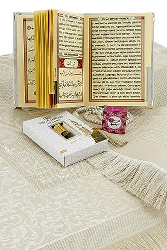 ihvan online Islamic Prayers Gift Box, Muslim Prayer Rug, Yaseen Book, Prayer Beads Tesbih, Solid Smell, Ravza Scent, 6 Piece Prayers Mat Set for Ramadan, Eid Gifts, Pink/Set 1 - color: Pink / Set 1