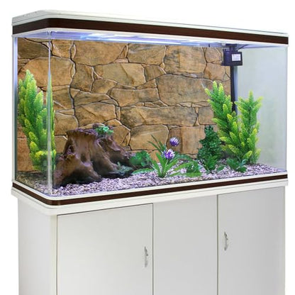 AWERT Stone Aquarium Background Rocky Fish Tank Background Rock Terrarium Background 30x18 inches Vinyl - size: 30x18in/75x45cm
