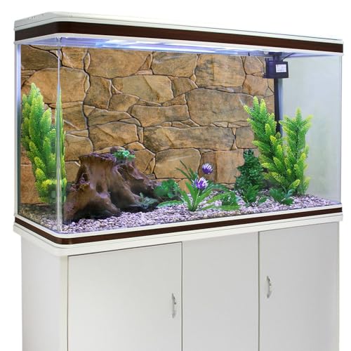Stone Aquarium Backdrop Rock Wall Fish Tank Background 72x24 in Polyester - size: 72x24in/180x60cm