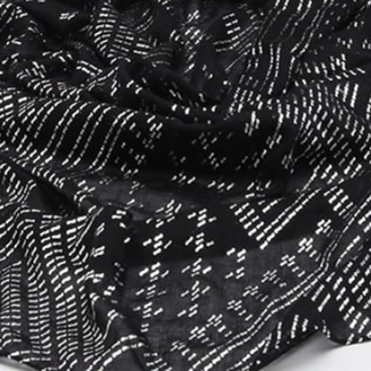 1920's Women's large-sized winter and autumn scarf - Retro Faux Assuit Foil print-embossed style long scarves - color: Black Silver